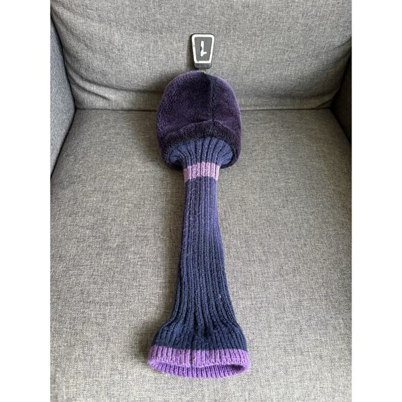 Vintage Taylor Made Golf Head Cover Flex Twist Plus Navy Purple Soft - Picture 2 of 2